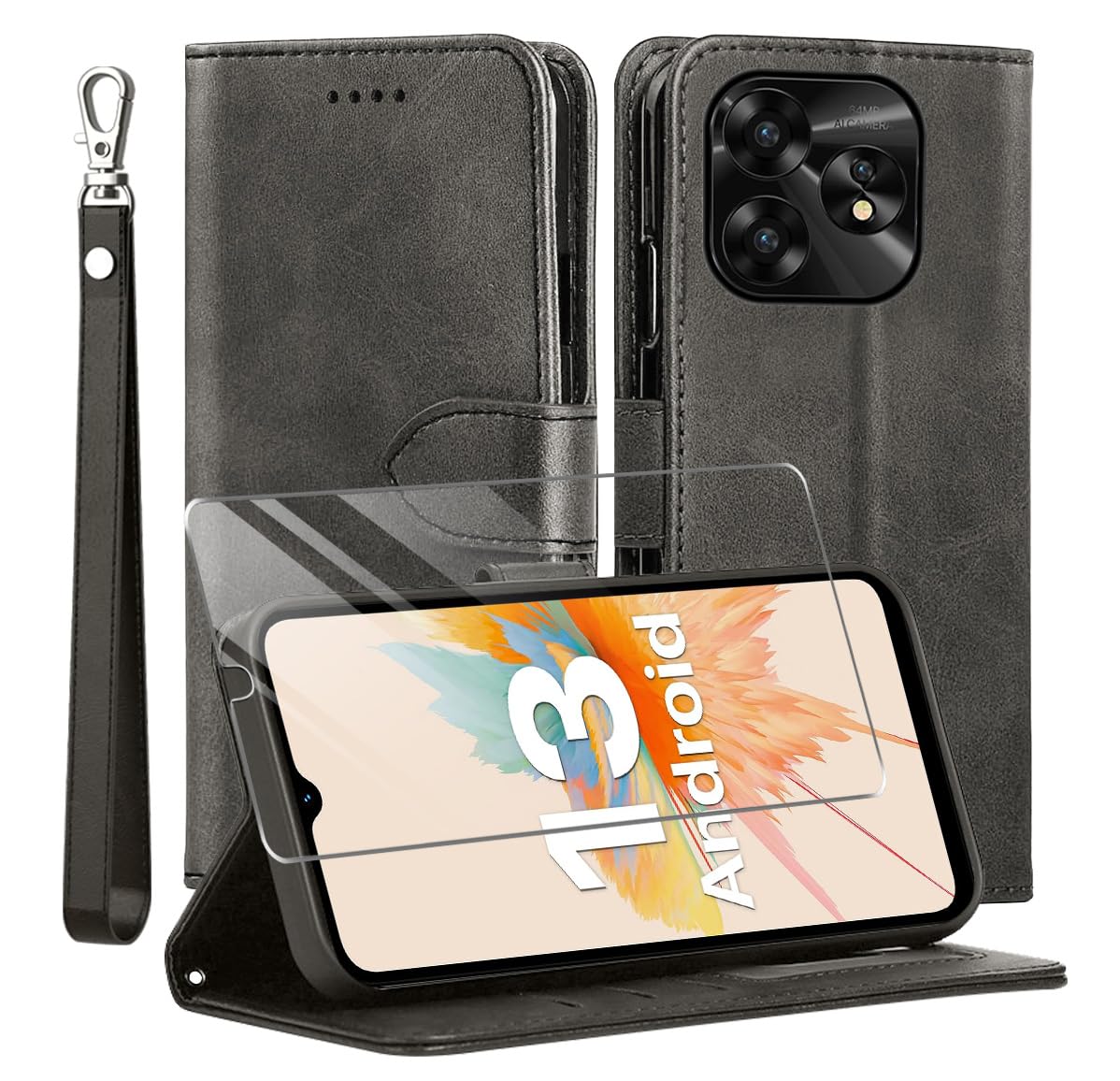 Amazon.com: TTYSHTT for Umidigi A15T/Umidigi A15 Case and Tempered